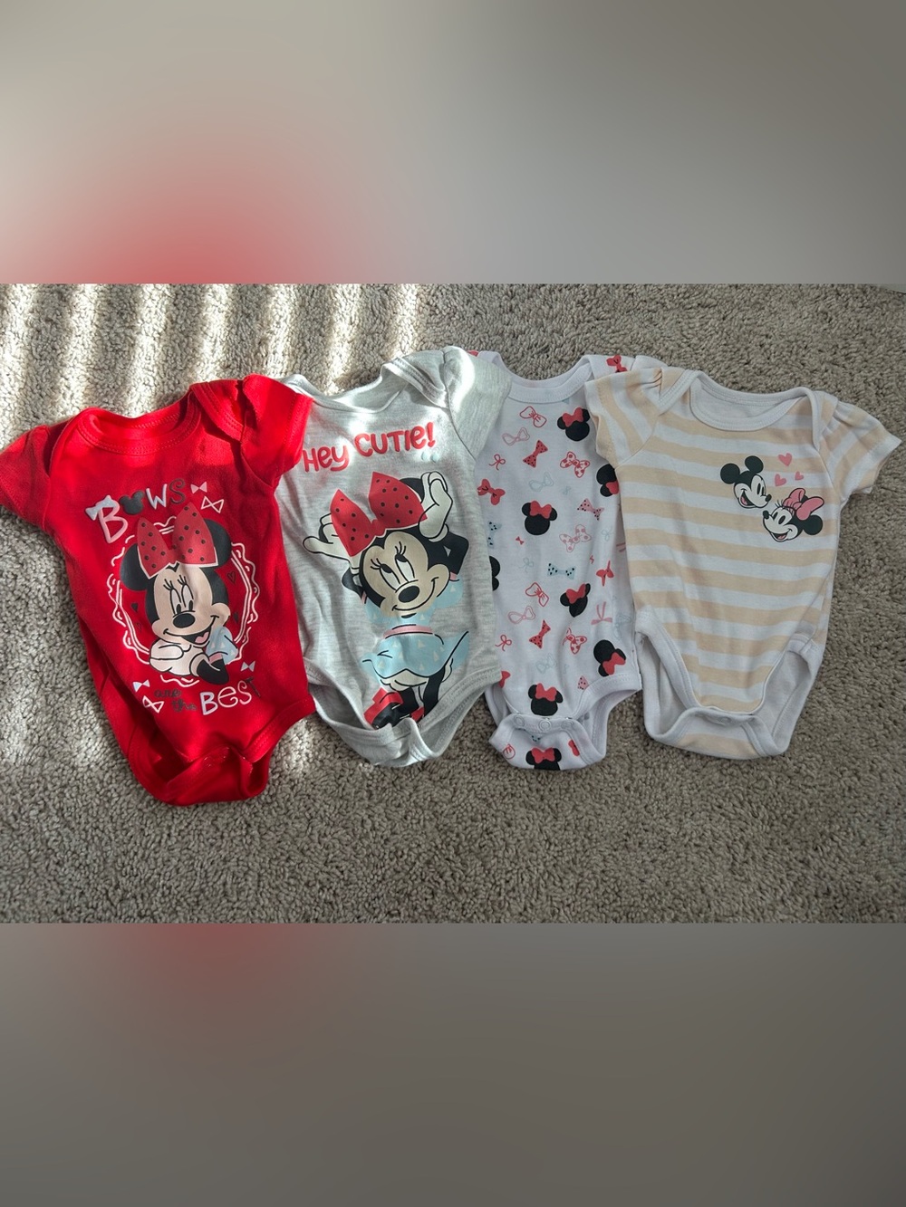 4pc Disney Baby Minnie Mouse Bodysuits